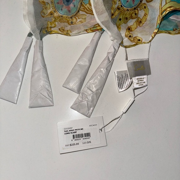 Camilla “Sail Away With Me” pink blue silk nautical baroque scarf belt wrap top - Picture 4 of 4